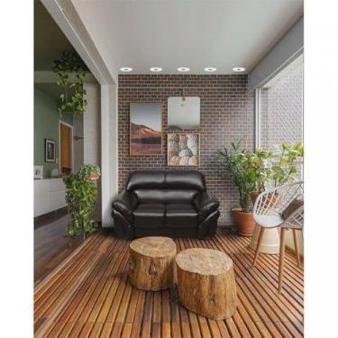 Imagem de Sofá 2 Lugares Lisboa Móveis Montreal Tecido Corino Café