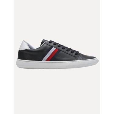 Imagem de Tênis Tommy Hilfiger Masculino Couro Daniel 6A2 Azul Escuro, 40