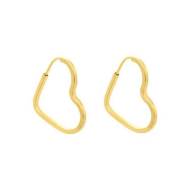 Imagem de Brinco Ouro 18k Argola Coração M-3011 - 750 Net OZ