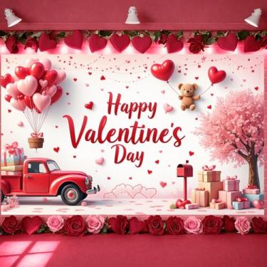 Imagem de Feliz Dia dos Namorados Banner Coração Vermelho Decoração de Fundo Dia dos Namorados para Dia dos Namorados Materiais de Fotografia Decorações Decoração Parede Casa Cabine de Fotos Adereços Exterior