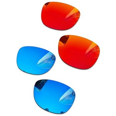 Imagem de Combine8 Lentes de reposição para óculos de sol RayBan Wayfarer RB2140 54 mm, Vermelho fogo + azul gelo, 60 Millimeters
