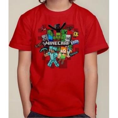 Imagem de Camisa Camiseta Juvenil Infantil Menino Menina Gamer Blocos Mine Roupa