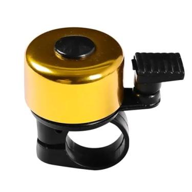 Imagem de Sino de bicicleta liga montanha estrada chifre som alarme campainha aviso segurança ciclismo guiador anel metal chamada mtb(Golden)