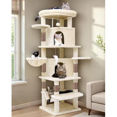 Imagem de Árbol para Gatos Globlazer C66 Esquinero para Gatos Grandes 168 cm Bei