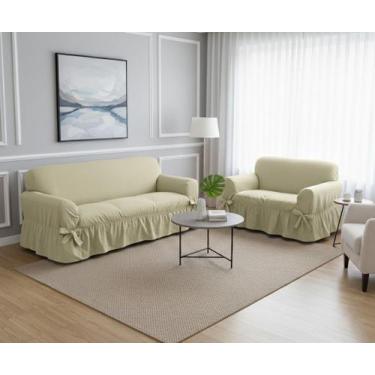 Imagem de Capa De Sofá 2 E 3 Lugares Tecido Gorgurão Maquinetado - - Campari Ind