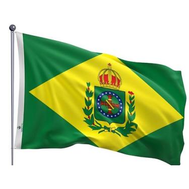 Imagem de Bandeira Imperial do Brasil Dupla Face Estampada Tamanho 90x128cm - Pá