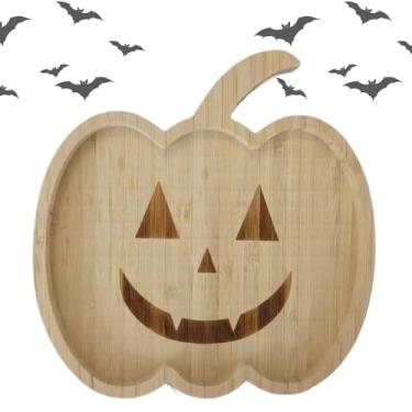 Imagem de Travessas e bandejas para servir,Bandeja para servir alimentos,Bandeja de comida de abóbora de Halloween Pratos de lanche fantasma de | Enfeites de bandeja de charcutaria fofos para festival para Hall
