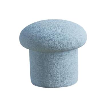Imagem de DimyFew Pufes, Otomanas, Confortáveis, Assentos Otomanos, Banquetas Criativas, Pufes Redondos, Cadeiras para Penteadeira de Quarto de Bebê, azul, Tamanho real