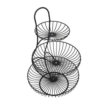 Imagem de DimyFew Fruteira de Dois Andares para Organização Da Cozinha, Black 3 Tier, Tamanho real