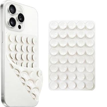 Imagem de Suporte de telefone com sucção dupla face de silicone, 2 peças, aderência adesiva removível, acessório de selfie e vídeo com as mãos livres, suporte de sucção de telefone TikTok tendência para iPhone