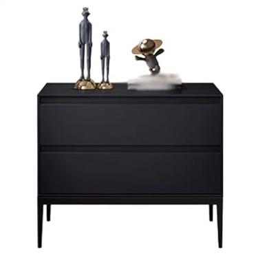 Imagem de Mesa de cabeceira moderna, simples, moderna, pintada, sem instalação, mesa de cabeceira, organizador de armazenamento, aparador, móveis de cabeceira, tudo de madeira prático (preto, grande)