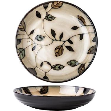 Imagem de Prato de jantar requintado de dupla finalidade, prato de jantar chinês redondo de cerâmica prato de jantar criativo bife ocidental, pode ser colocado no micro-ondas/máquina de lavar louça/geladeira