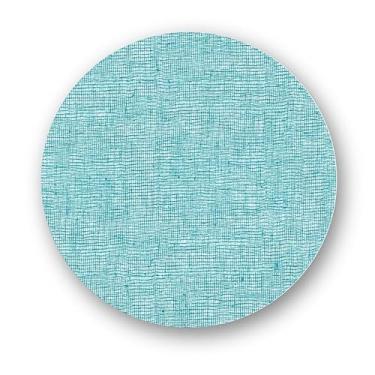 Imagem de modern-twist Jogo americano redondo de silicone de 38 cm, tapete de mesa livre de BPA, PVC, pode ser lavado na lava-louças, estampa de linho em azul espuma do mar, pacote com 1