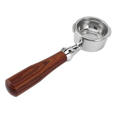 Imagem de Naroote Portafiltro Sem Fundo Com Orelhas Duplas de Aço Inoxidável para Máquina de café Calibre 58 Mm Melhora o Sabor do café Adequado para Baristas Domésticos (E Clássico Jacarandá)