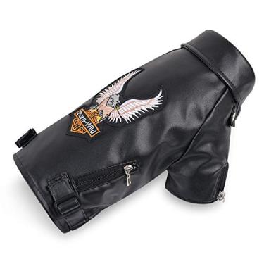 Imagem de Jaqueta quente para cães de inverno para cães pequenos e médios jaqueta à prova de vento e à prova d'água, roupas legais para cães de estimação, jaqueta de couro para chihuahua, roupas Yorkie, preto,