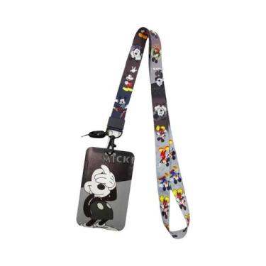Imagem de Porta-Crachá Disney Mickey Para Crianças, Cordão Para Pescoço, Chaveir