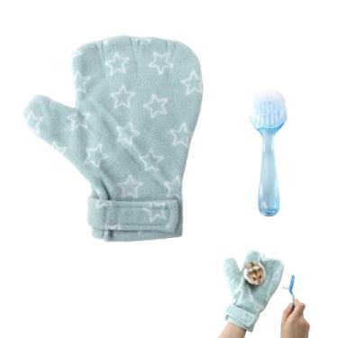 Imagem de 1 conjunto de luva à prova de mordida de hamster e escova de tosa, luva ajustável para hamster, escova de limpeza macia com tampa, escova de massagem de porquinho-da-índia, conjunto de cuidados para