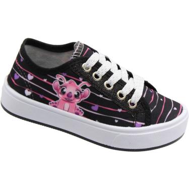 Imagem de Tênis Casual Infantil Ortobessa Lona Stitch Juvenil Menina