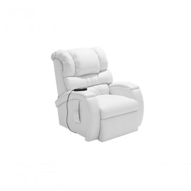 Imagem de Poltrona Cadeira Imperial Reclinável Motorizada Corano Com Massageador E Lift Império Branco