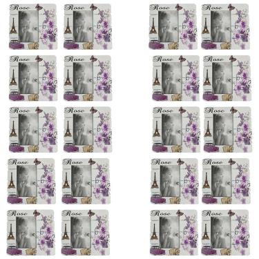 Imagem de Porta Retrato 10x15 Moldura Paris Kit 20 Unidades Enfeite Flores Decoraçao Fotografia Lembrança