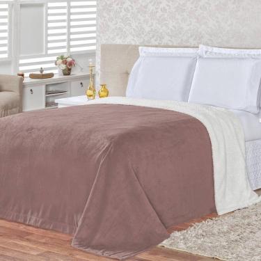 Imagem de Cobertor Pele De Carneiro Sherpa Alaska Queen 01 Peça - Rosê.