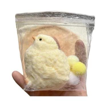 Imagem de Brinquedo De Pelúcia De Silicone Em Forma De Galinha Amarela, Macio E 