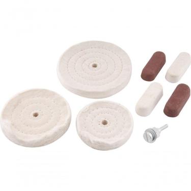 Imagem de Jogo Roda De Pano Para Polimento Com Pasta 8 Peças - Vonder