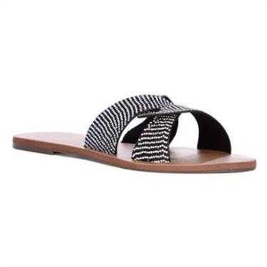 Imagem de Rasteira Anacapri Tira Entrelaçada Glitter Marrom Preto e Prata - Feminino-Feminino