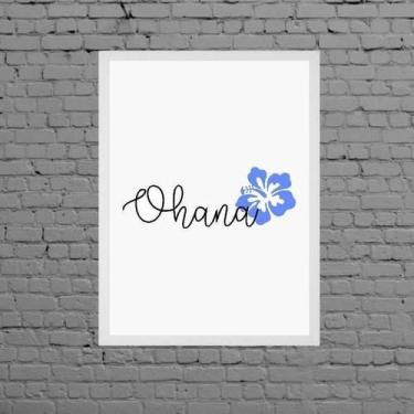 Imagem de Quadro Decorativo Ohana Flor ul 33X24Cm - Com Vidro - Quadros On-Line