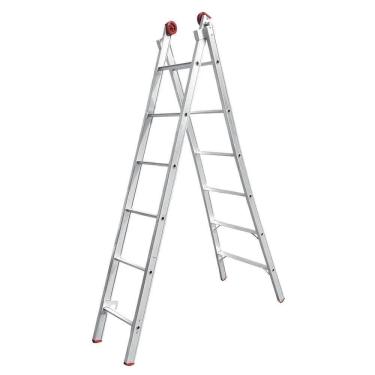 Imagem de Escada Dupla Extensiva Alumínio 12 Degraus 120kg Worker