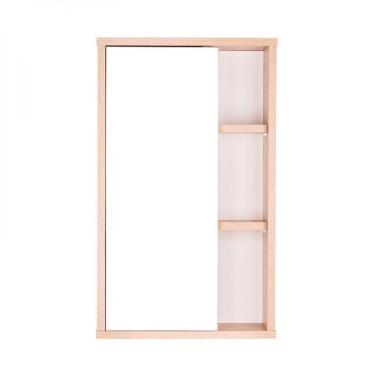 Imagem de Espelho Para Banheiro Com Armário Milano Carvalho E Branco