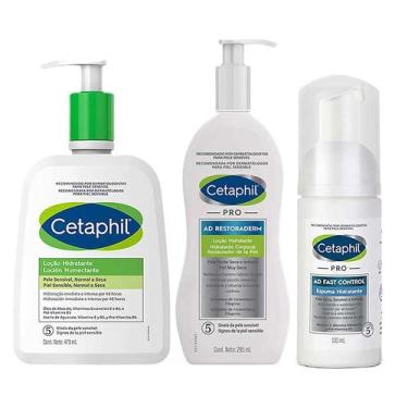 Imagem de Cetaphil Kit  Hidratante Pro AD + Espuma Hidratante + Loção Hidratante