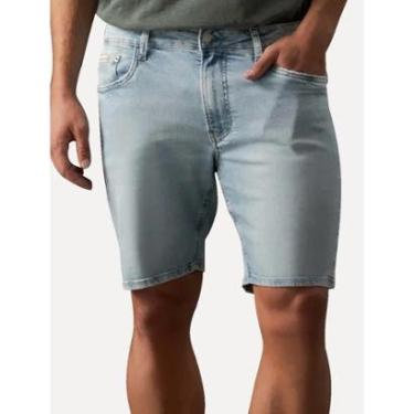 Imagem de Bermuda Calvin Klein Jeans Masculina Carnaby 9' 5 Pockets Azul Claro-Masculino