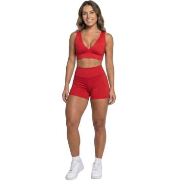 Imagem de Conjunto Top Com Bojo E Short Suplex Serra e Mar Roupa Para Academia Treino Moda Fitness Musculação-Feminino