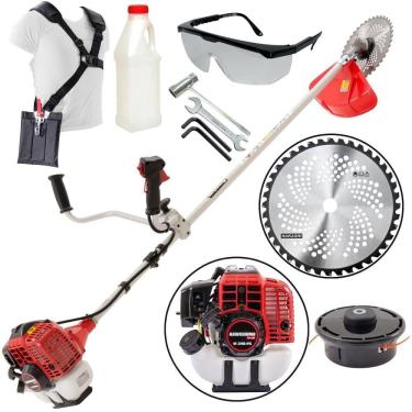 Imagem de Roçadeira Lateral Plus Kawashima KW340L 34cc 2 Tempos Com Lâmina de Vídia e Cabeçote de...