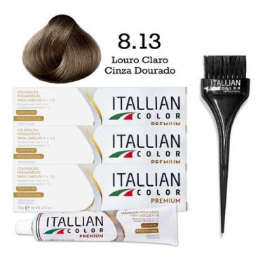 Imagem de 3 Unidades Coloração 8.13 Louro Claro Cinza Dourado  Itallian Color - 