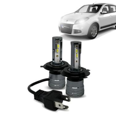 Imagem de Kit Par Super Led Mini Rayx Sandero 13 14 Farol Alto Baixo Milha