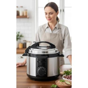 Imagem de 2x Panela Pressão Elétrica 3L Inox Escuro 110V Rápida - Congratulation