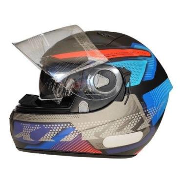 Imagem de Capacete Moto Ebf Xtroy Com Óculos Interno Fumê + Narigueira - EBF Cap