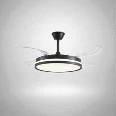 Imagem de Ventilador de Teto Retrátil Compacto Preto LED 60W Bivolt com Controle