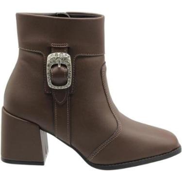 Imagem de Bota Casual Cano Mèdio Moleca Fivela Cravejada Napa Berlim Feminina-Feminino