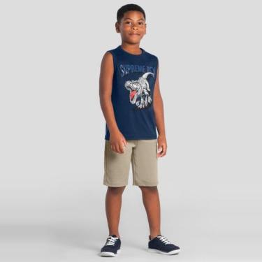Imagem de Conjunto infantil menino de dinossauro Brandili, 6, Azul
