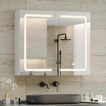 Imagem de Armário de banheiro com espelho DICTAC 70x60 cm com LED e duas portas