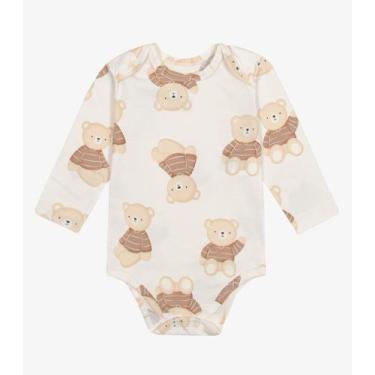 Imagem de Body Infantil Manga Longa Cotton Trick Nick Bege, M, Bege