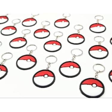 Imagem de Chaveiro Pokébola Lembrancinha Aniversário 10un Pikachu - NoBrand