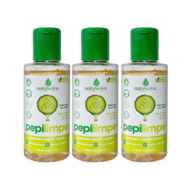 Imagem de Kit 3 Sabonete Facial Pepilimpe Natuseiva 110mL  Pepino e Aroeira  Lim