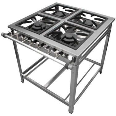 Imagem de Fogão a Gás 4 Bocas 40x40 P9 Baixa Pressão Master Inox Cristal Aço, n/