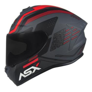 Imagem de Capacete Masculino Fechado Asx Cougar Vermelho Esportivo, 58
