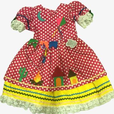 Imagem de vestido caipira poa rosa com amarelo - 1 a 4 anos - piccolo, 1