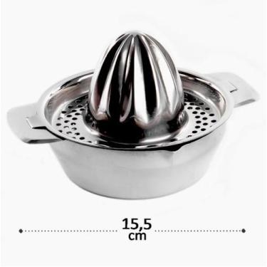 Imagem de Espremedor Coador de Frutas Manual em Aço Inox 13x15,5x10cm - CLINK